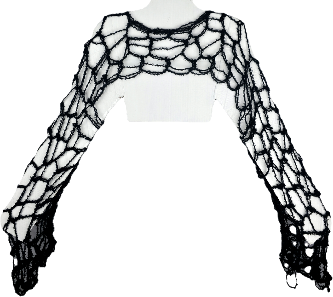 Black Furry Net Sleeves
