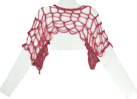 Hot Pink Furry Short Net Sleeves