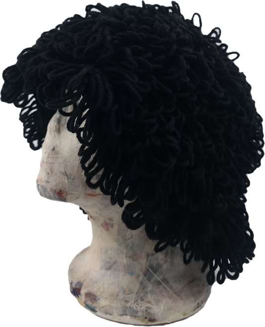 Black Funky Loopy Fringe Bucket