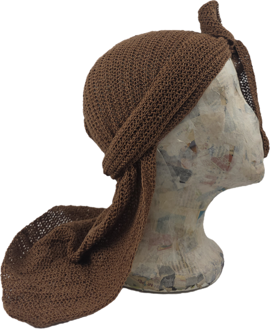 Brown Crochet DuRag Cotton