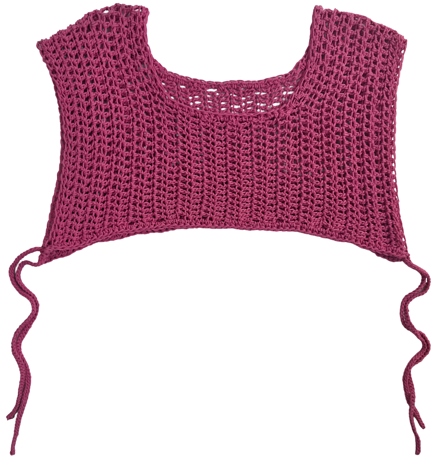 Pink Crochet Tie-Side Crop Top