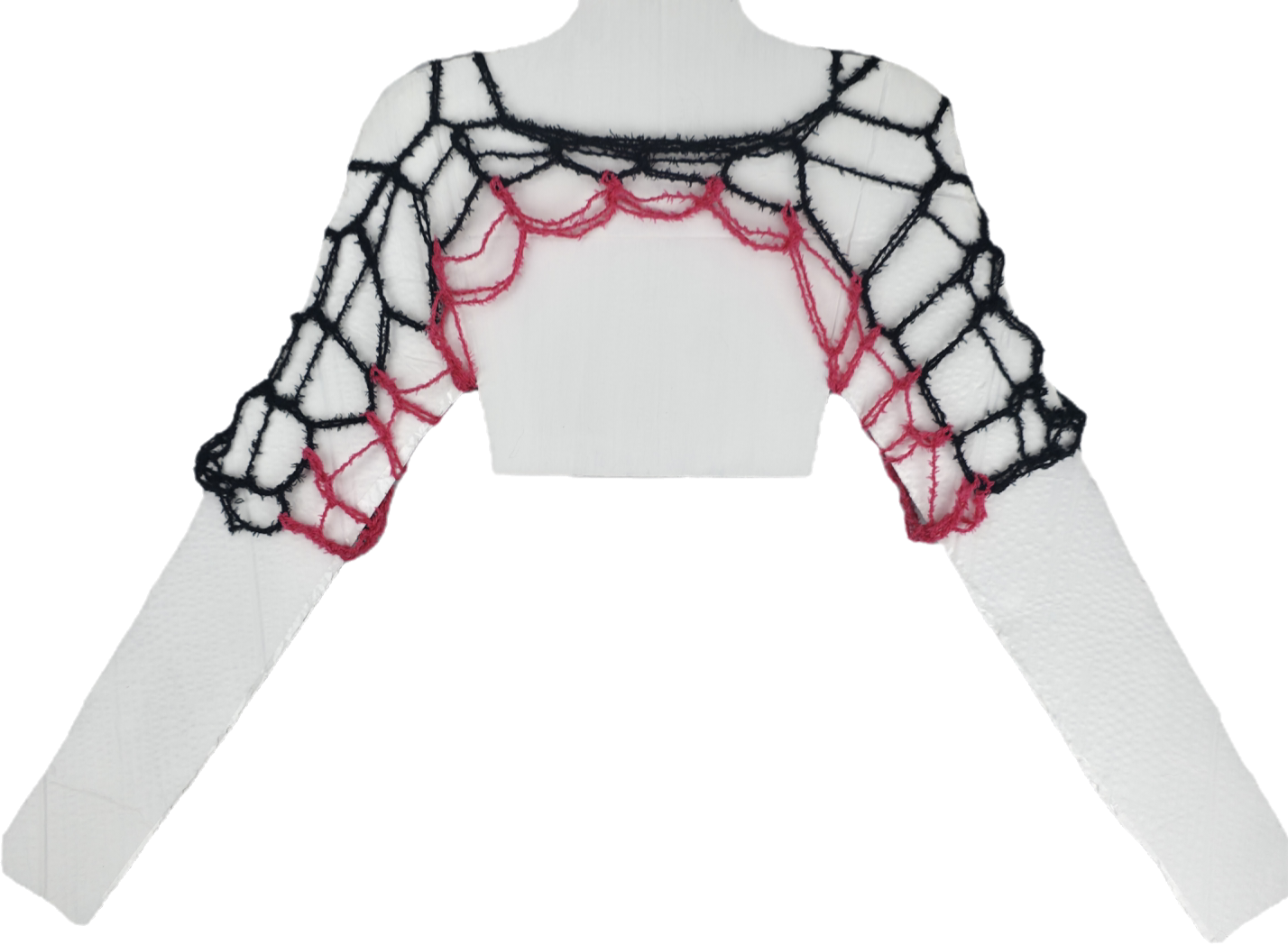 Black and Pink Short Net Sleeves