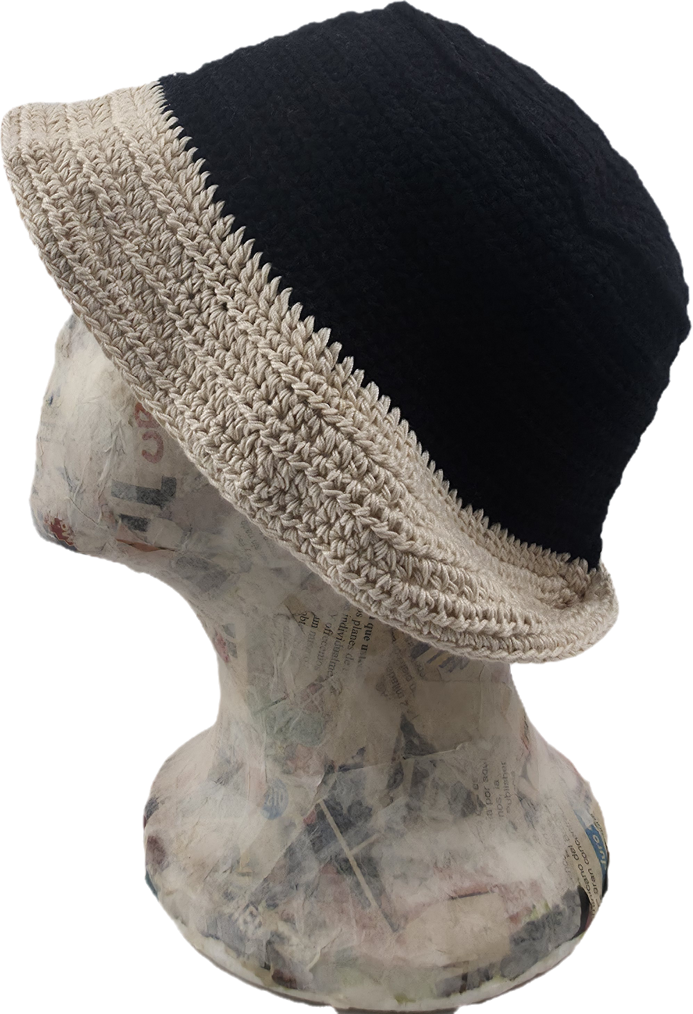 Two-Tone Crochet Bucket Hat