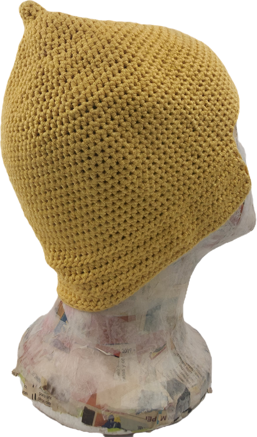 Golden Yellow Crochet Pointed Beanie
