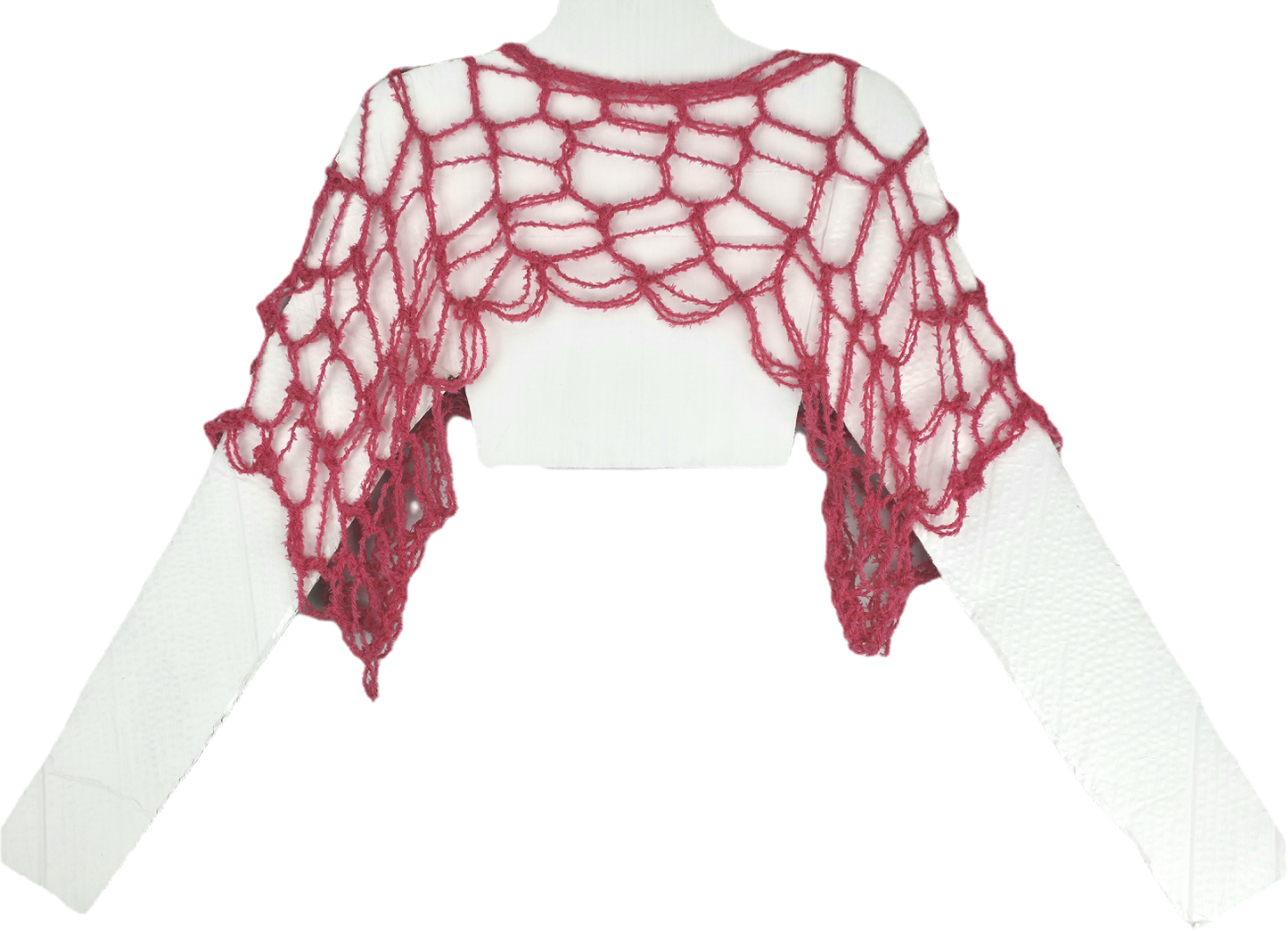 Hot Pink Furry Short Net Sleeves