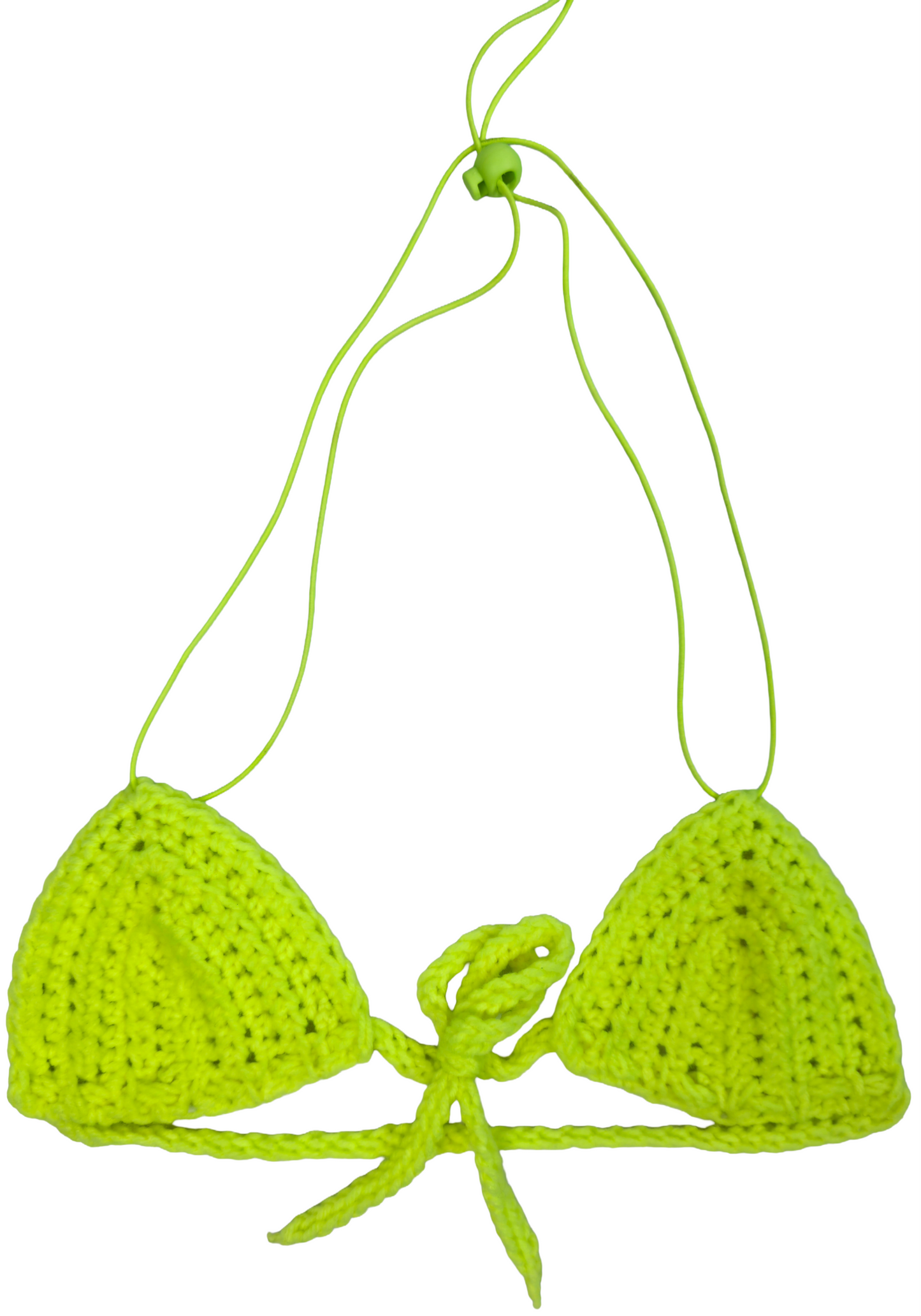 Neon Yellow Crocheted Bikini Top