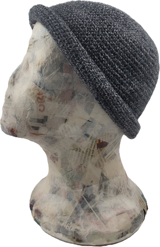 Classic Ribbed Crochet Beanie in Charcoal